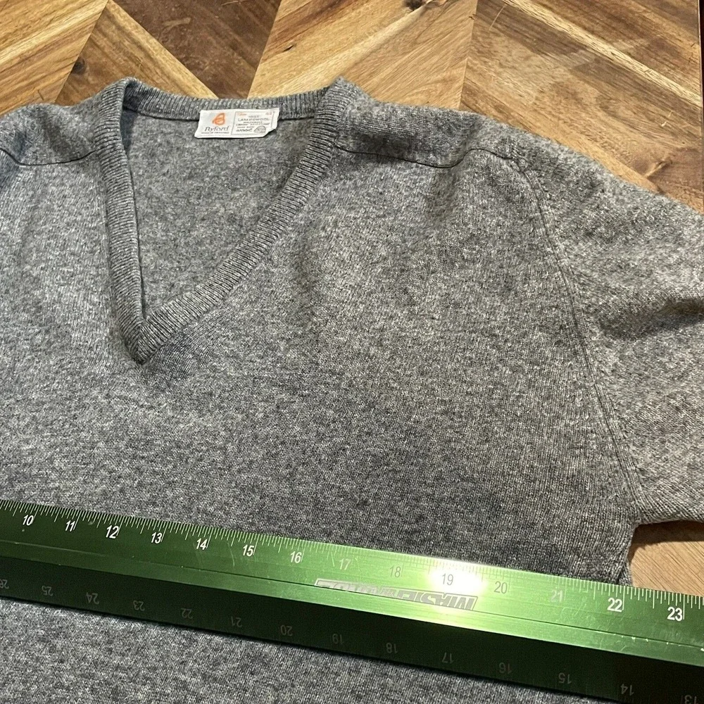 Vintage Byford Sweater Lambswool V Neck England Made Pullover‎ Mens 44